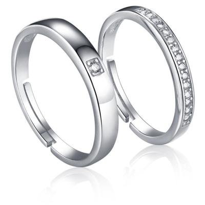 China 2 PC Nickel Free Wedding Set 925 Silver Couple Ring Engagement Stone Women Men and Fashion Jewelry Fashion Gift Party for sale