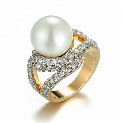 China TRENDY Pearl Ring Designs Cultured Pearl Ring Gold Ring Design For Couples for sale