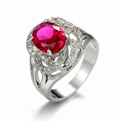 China ALLOY New Product Natural Silver Ruby Ring Red Stone Ring Sterling Ring 2019 for sale