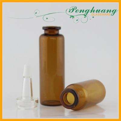 China 5ml 20ml Amber Silkscreen Empty Tube Glass Essential Oil Bottles with Dropper for sale