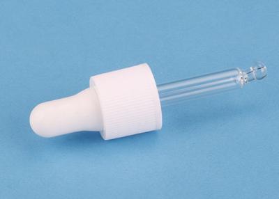 China 18 / 415  White Ribbed Closure Essentil Oil Bottle Dropper With Glass bent ball Pipette Te koop