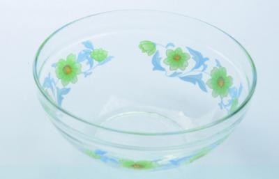 China 5pc transparentes se dirigen el cuenco de ensalada de cristal fijado con el casquillo y Deco en venta