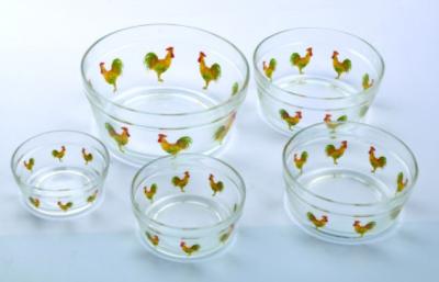 China Transparent Decorative Glass Bowls Glass Salad Bowls Set With Cap , Deco for sale