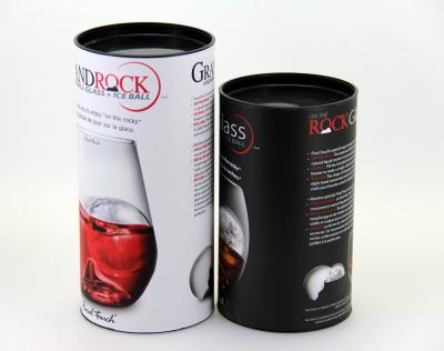 China Food Grade Round Paper Cans Packaging With Black Plastic Lids For Wine Cup  Bowl for sale