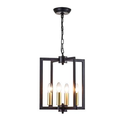 China Industrial Style E27 Black Metal Shade Lam Dining Hanging Chandelier Lights Nordic Modern Pendant Lights For Living Room for sale