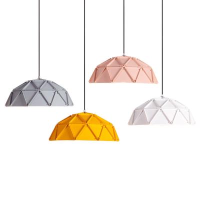 China Light modern droplight fixture shade metal hanging lamp macaroon contemporary colorful resturant pendant lamp indoor for home for sale