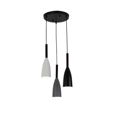 China Amazon Contemporary Design Hig Quality Round Light Cheap Industrial Canopy Three Pendant Bulbs Contemporary Dining Hanging Light For Home for sale