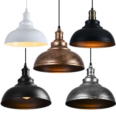 China Attic Design Light Fixtures E27 60W Edison Bulbs Black Iron Shade Nordic Industrial Style Pendant Light Fixtures For Home Living for sale