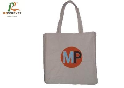 China Reusable Cotton Canvas Tote Bags For Beach , Plain Cotton Tote Bags White Color Te koop