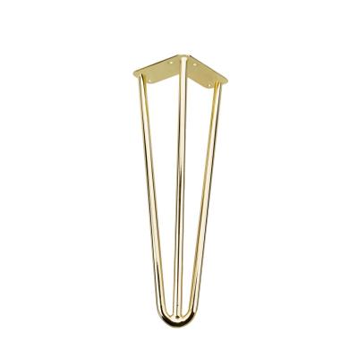 China Customized Gold Hairpin Furniture Legs Luxury Metal Feet Hardware Luxury Legs Indoor Customized Legs for sale