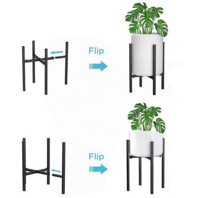 China Mid Century Modern Black Stand For Plant Modern Plant Stand Hairpin Metal Rack Indoor Iron Wire Flower Pot Holder for sale