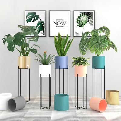 China Wholesale Modern Modern Planter Stand Plant Pots Around Flower Plant Stand Metal For Home Flower Stand Potted Indoor Outdoor Decor Gold for sale