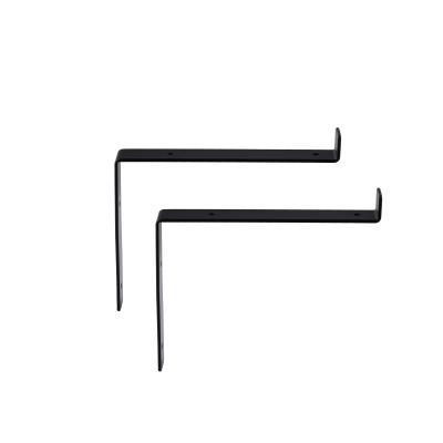 China Easy Installation Shelves Frame Rustic Black Solid Steel Diy Heavy Duty Strong L Set Cast Iron Metal Wall Floating Shelf Brackets for sale