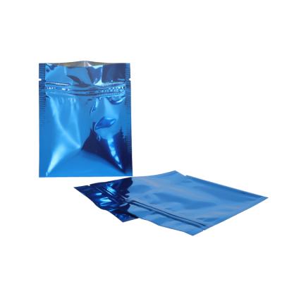 China Blue Blank Barrier Custom Printed Small Plastic Resealable Flat Pouch Packaging for sale