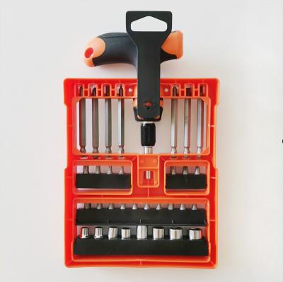 China Professional DIY 34 Sets T-Ratchet Screwdriver Set Repair Tool Precision Screwdriver Set for sale