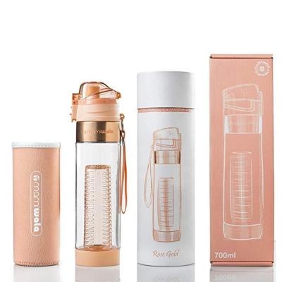 China Sustainable Beautiful Unique Stylish Gift Box Design Insulating Water Bottle Infuser Fruit 24oz Sleeve for sale