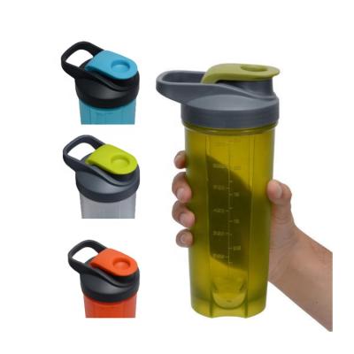 China Sustainable Plastic Protein Shaker Bottle For Protein With Handle Lid for sale