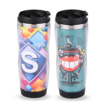 China Promotional Inner Stainless Steel Viable Outside Plastic Coffee Mug for sale