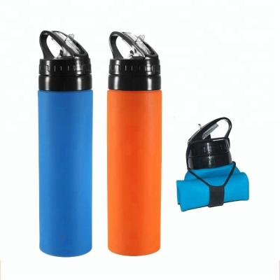 China Sustainable Custom Collapsible Silicone 600ml Water Bottle for sale