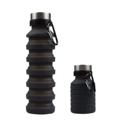 China Wholesale BPA Free Expandable Collapsible Water Bottle Travel Viable Outdoor Sports Drink Silicone Collapsible Water Bottle for sale