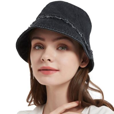 China Character Free Sample Channel Women's Denim Bucket Hat Plain Recycled Bucket Hats for sale