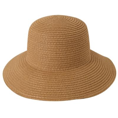 China Matching Black Picture Plain Summer Big Straw Hat Body Logo Beach Ladies Underbrim Straw Hats With Logo for sale