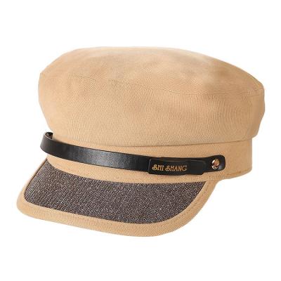 China Fashion Peaked Hat Embroidered Beret Orange Pink Cotton Quality English Military Green Black Beret for sale