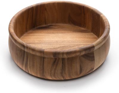 China Large Modern Eco - Friendly Acacia Wood Salad Bowl Pearl Rim Salad Bowl For Kitchen for sale