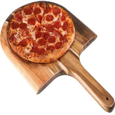 China Viable Product Acacia Wood Pizza Skin Paddle Accessories Tool For Pizza Serving And Cutting Board for sale