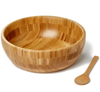 China High quality customizable acacia wooden serving server large bamboo salad bowl for sale for sale