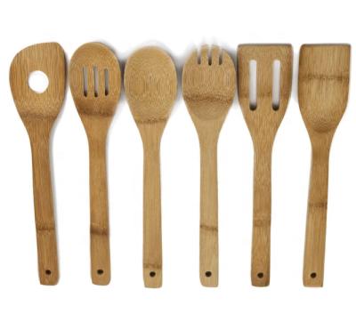 China 100% Sustainable Bamboo Utensil Set - 6 Spoons & Spatulas 12 Inch Cookware for sale