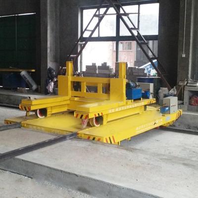 China Storage Warehouse / Industry Field Sliding Wire Motorized Transfer Flat Cart In Production Line for sale