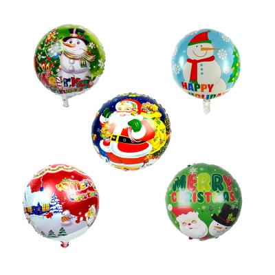 China Beautiful Colorful Round 18inch Christmas Balloons Merry Christmas Foil Balloon For Party Decoration Floating Globos for sale