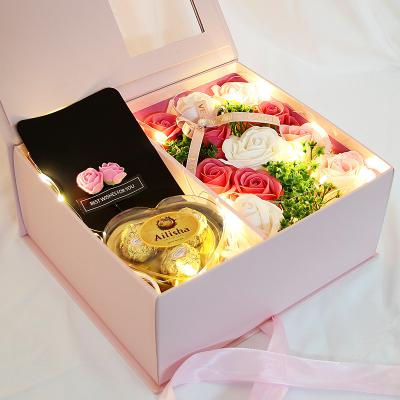 China 2021 Hot Selling Beautiful Colorful Permanent Preservation Rose Gift Box Packaging Birthday Valentine's Day Gift for sale