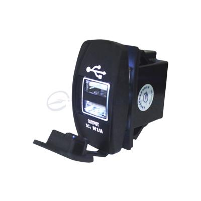 China Waterproof Marine Boat Yacht Car RV Caravan LED Display 5V 4.2A USB DC Marine Socket for sale