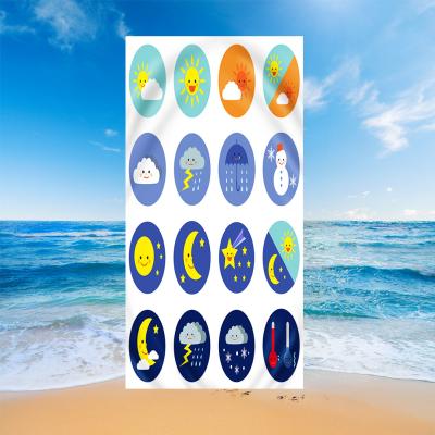 China Weather Forecast Cartoon Rectangle Beach Bath Towel QUICK DRY Microfiber 100% Wholesale Dropshipping for sale