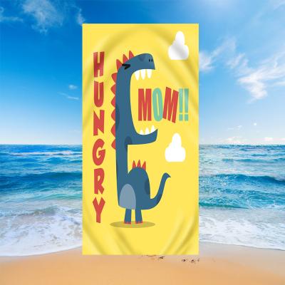 China Funny QUICK DRY Microfiber Dinosaur Cartoon Rectangle Beach Bath Towel 100% Wholesale Dropshipping for sale