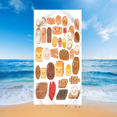 China QUICK DRY Microfiber Cake Donuts Cartoon Rectangle Beach Bath Towel 100% Wholesale Dropshipping for sale