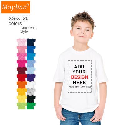 China Wholesale 100% Viable Custom Kids T-shirts Cotton Solid Color Tee Colorful Dropshipping for sale