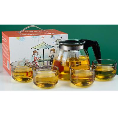 China Viable Living Room Decoration Glassware Borosilicate Glass Pitcher Drinking Water Jug Set for sale