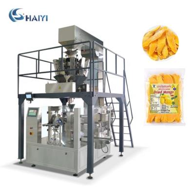 China Food Dried Mango Fruit Doypack Dry Bags Filling Multihead Weigher Rotary Packing Machine for sale