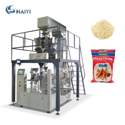 China Automatic food heat seal premade PE plastic bag weighing 1kg bread crumbs panko packing machine for sale