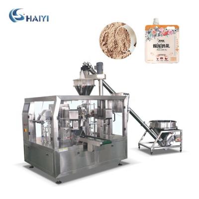 China Automatic Rotary Pouch Food Pouch Milk Tea Powder Filling Spout Packing Machine for sale