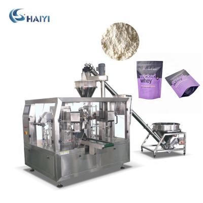 China High Speed ​​Automatic Food Auger Filler Zip Lock Rack Doybag Powder Filling Hot Seal Filling Machine for sale