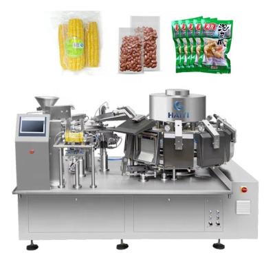 China Automatic Rotary Food Vacuum Sealer Premade Bags Packing Machine for sale