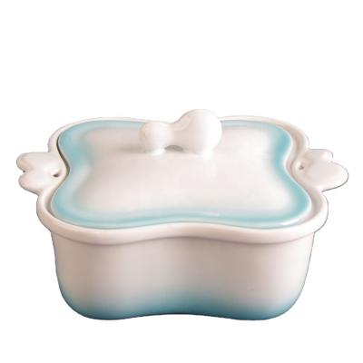 China Sustainable 8 Inch Ceramic Covered Casserole for sale