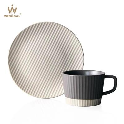 China 200cc Disposable Personalized Design Japanese Ceramic Porcelain Coffee Cup Set for sale