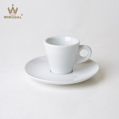 China Italy Sustainable Espresso Ceramic Cup And Saucer for sale