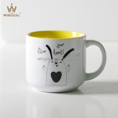 China Viable Ceramic Cup 500ml Colorful Funny Cat Mug for sale