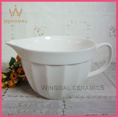 China Sustainable WG515 striped ceramic milk creamer for sale